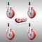 Service Caster 5 Inch 316SS Red Polyurethane Swivel 3/4 Inch Expanding Stem Caster Set SCC SCC-SS316EX20S514-PPUB-RED-34-4 - alternate 1